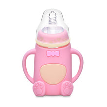 Load image into Gallery viewer, 240ml Baby Silicone Milk Feeding Bottle Mamadeira Vidro BPA Free Safe Infant Juice Water Feeding Bottle cup Glass Nursing Feede