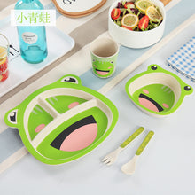 Load image into Gallery viewer, 5pcs/set Baby Dish Training Tableware Children Cute Cartoon Feeding Food Dishes Kids Dinnerware with Bowl Cup Spoon Fork  Plate